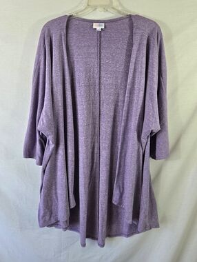 Lularoe Women's Purple Lindsay Kimono Open Cardigan Size Large (18-22)